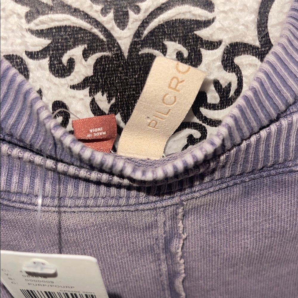 Anthropologie Purple Asymmetrical Sweatshirt - Picture 3 of 5